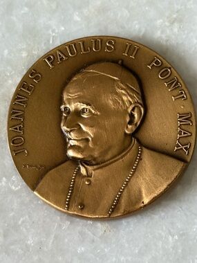 Joannes Paulus II Pont Max Bronze Commemorative Papal Medal Pope John Paul II